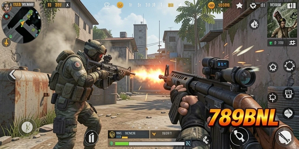Screenshot gameplay 789BNL menampilkan aksi tembak-menembak yang seru.