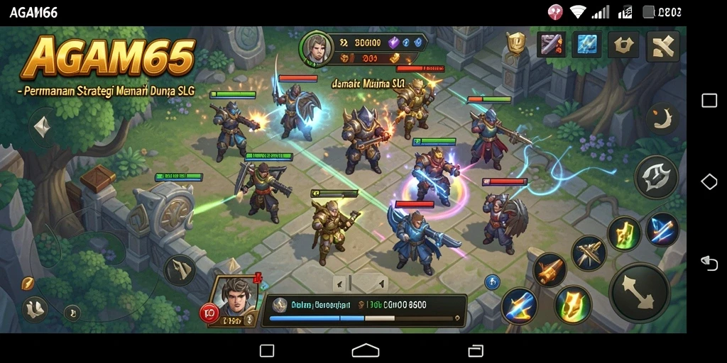 Tampilan mendebarkan dari gameplay strategis AGAM66.