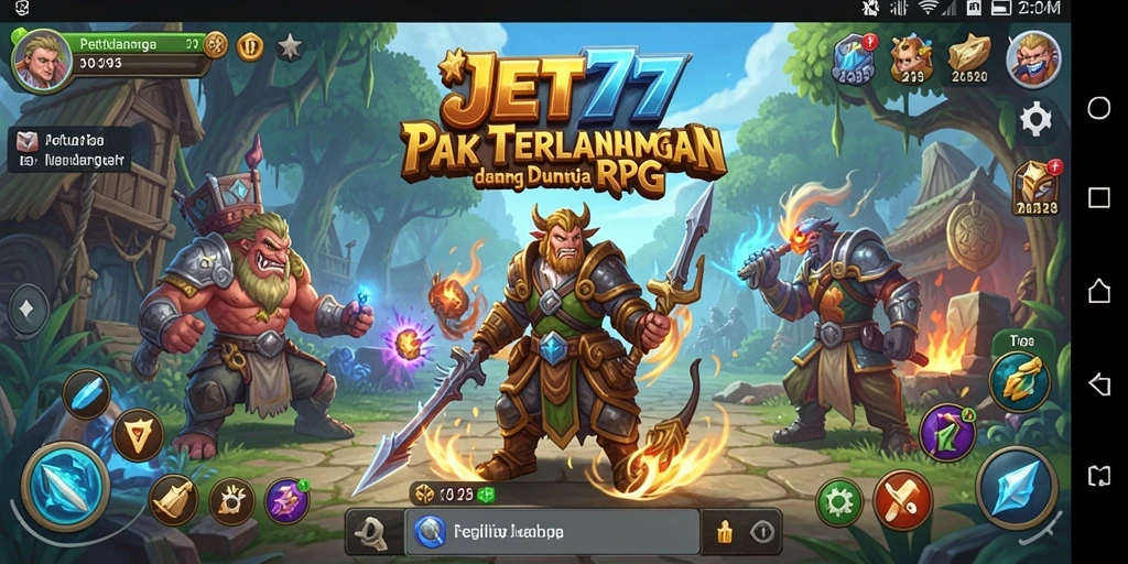 Screenshot gameplay JET77 menampilkan pertarungan seru dalam dunia RPG yang memikat.