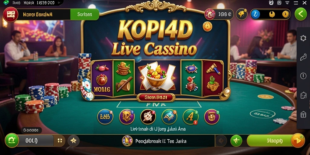 Menampilkan dealer langsung di meja Live Casino KOPI4D.