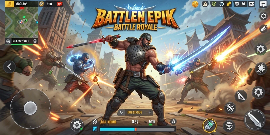 Tampilan menarik dari gameplay Battle Royale di MODE303.
