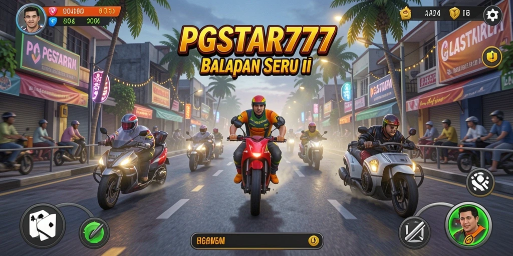 Tampilan gameplay seru dalam balapan PGSTAR777 dengan kecepatan tinggi.