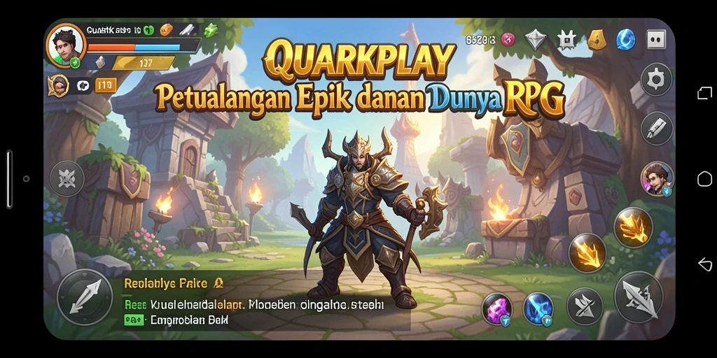 Tampilan menakjubkan dari gameplay RPG QUARKPLAY yang penuh aksi.