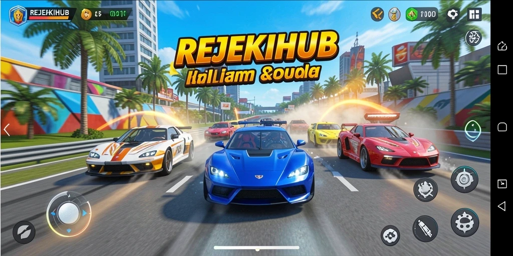 Tampilan gameplay balap yang seru dan menegangkan di REJEKIHUB.