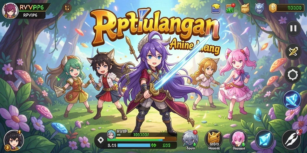 Tampilan menakjubkan dari karakter Anime dalam gameplay RPVIP6.