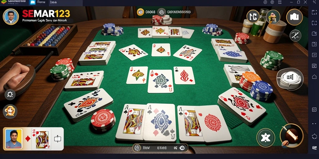 Tampilan gameplay SEMAR123 yang seru dalam permainan Gaple.
