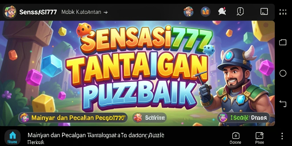 Tampilan gameplay SENSASI777 dengan tantangan puzzle yang menarik.