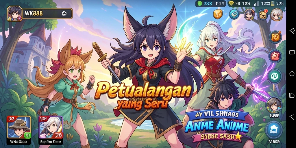 Tampilan gameplay <strong>WK888</strong> yang menakjubkan dengan karakter anime favorit.