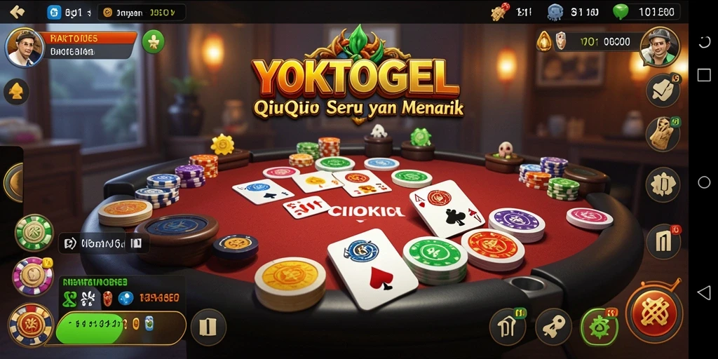 Screenshot gameplay YOKTOGEL menampilkan momen seru saat bermain QiuQiu.